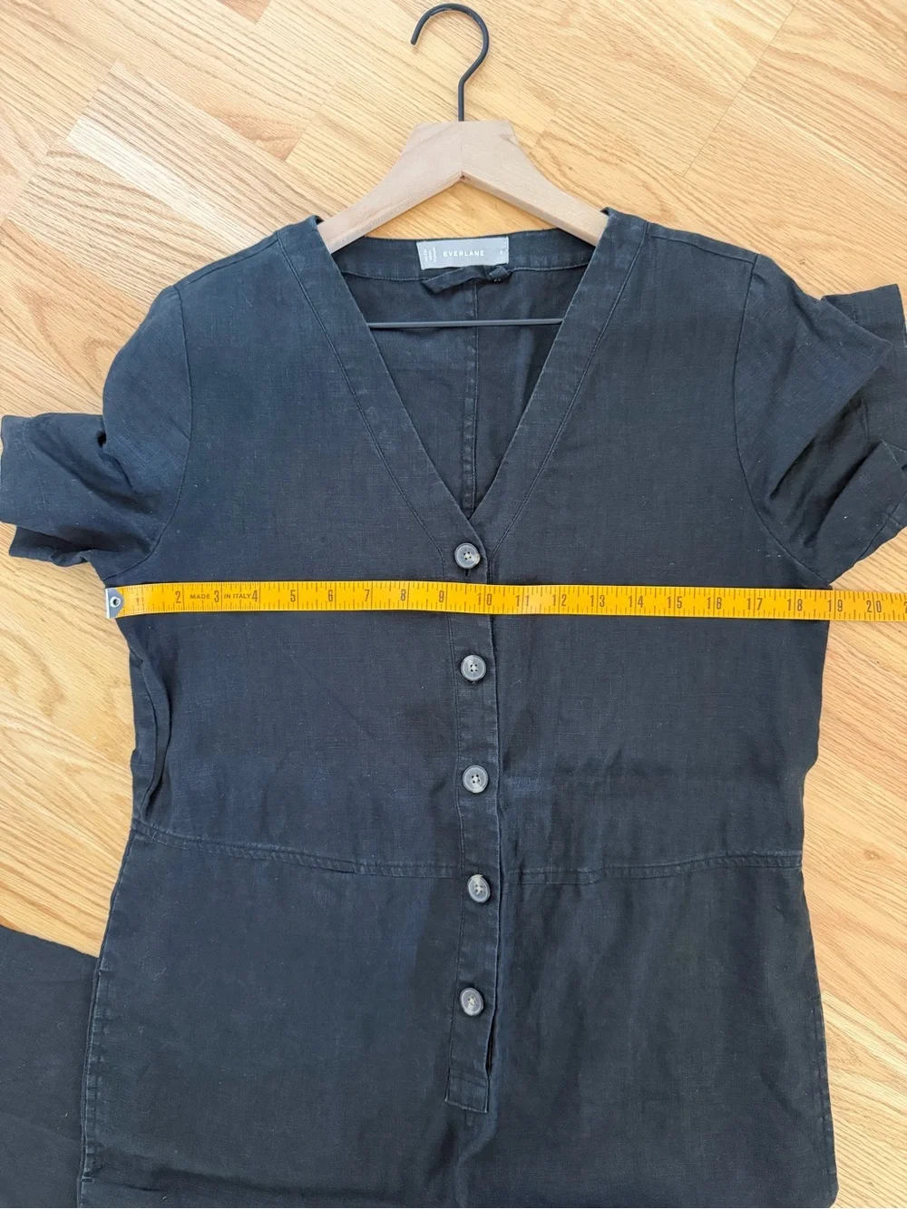 Everlane Black Linen Jumpsuit 6